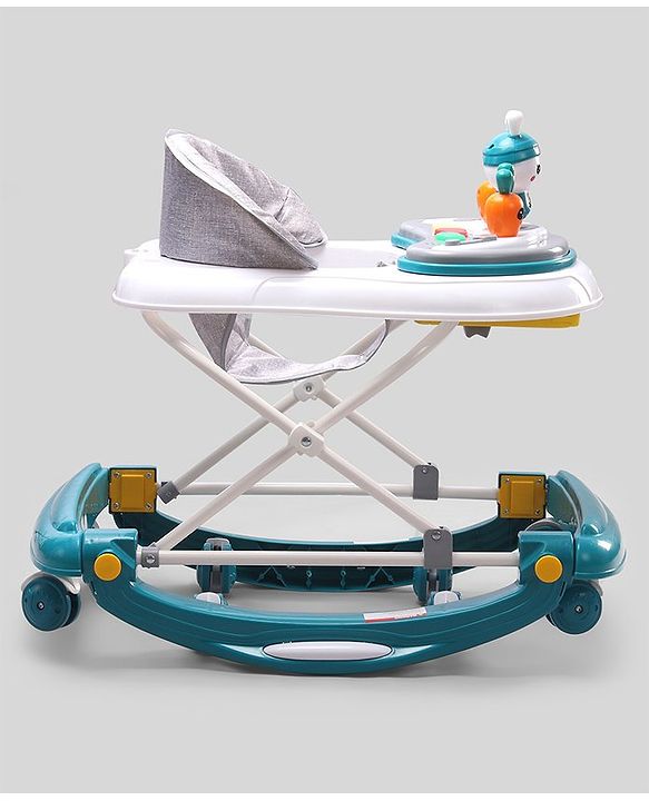 Babyhug Bunny 2 In 1 Walker Cum Rocker With 3 Adjustable Height & Musical Play Tray With Lights-Blue