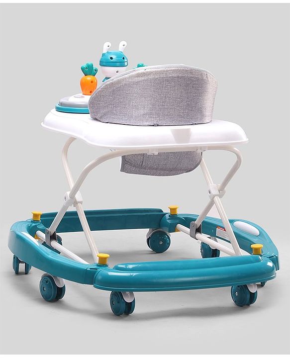 Babyhug Bunny 2 In 1 Walker Cum Rocker With 3 Adjustable Height & Musical Play Tray With Lights-Blue