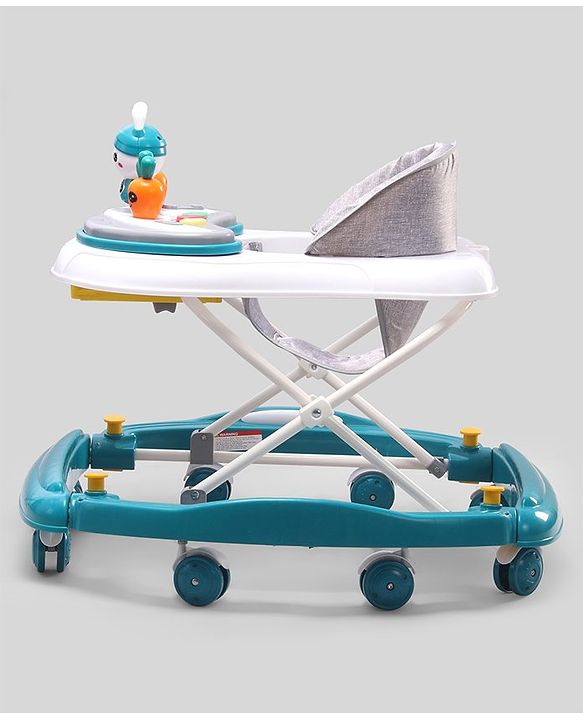 Babyhug Bunny 2 In 1 Walker Cum Rocker With 3 Adjustable Height & Musical Play Tray With Lights-Blue