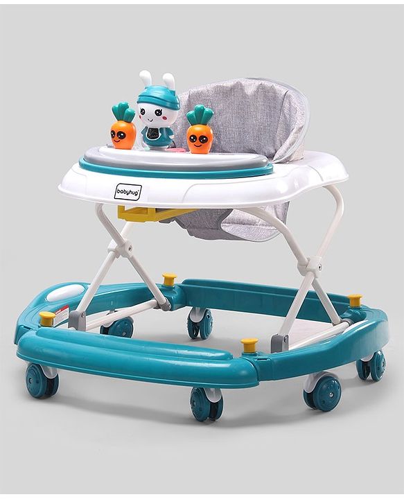 Babyhug Bunny 2 In 1 Walker Cum Rocker With 3 Adjustable Height & Musical Play Tray With Lights-Blue