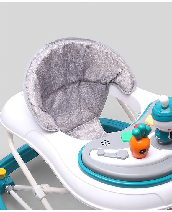 Babyhug Bunny 2 In 1 Walker Cum Rocker With 3 Adjustable Height & Musical Play Tray With Lights-Blue