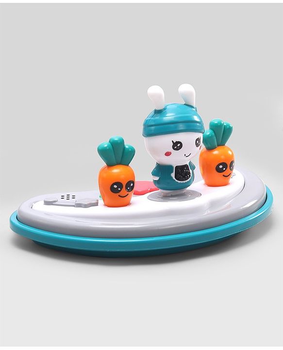 Babyhug Bunny 2 In 1 Walker Cum Rocker With 3 Adjustable Height & Musical Play Tray With Lights-Blue