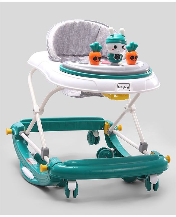 Babyhug Bunny 2 In 1 Walker Cum Rocker With 3 Adjustable Height & Musical Play Tray With Lights-Blue
