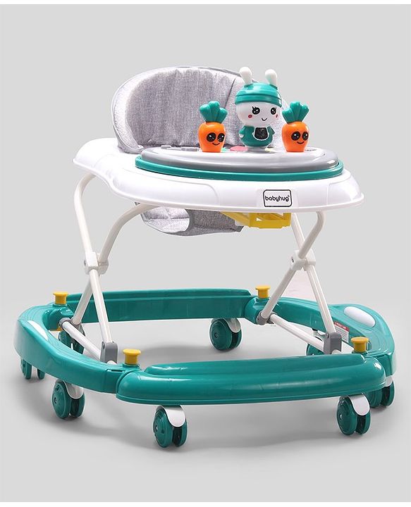 Babyhug Bunny 2 In 1 Walker Cum Rocker With 3 Adjustable Height & Musical Play Tray With Lights-Blue