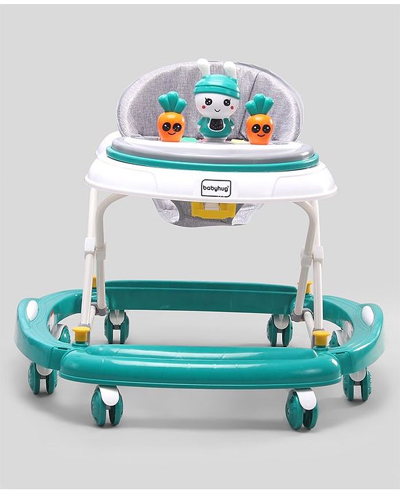 Babyhug Bunny 2 In 1 Walker Cum Rocker With 3 Adjustable Height & Musical Play Tray With Lights-Blue