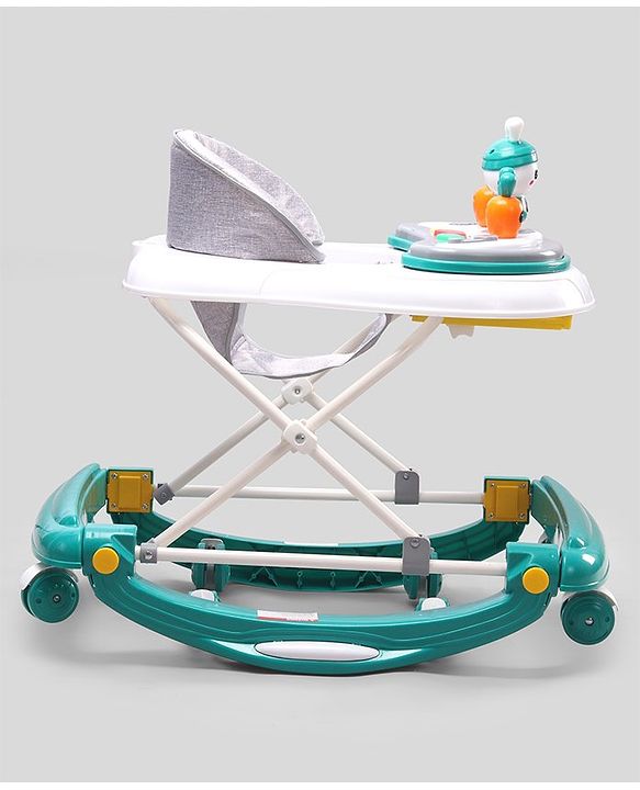 Babyhug Bunny 2 In 1 Walker Cum Rocker With 3 Adjustable Height & Musical Play Tray With Lights-Blue