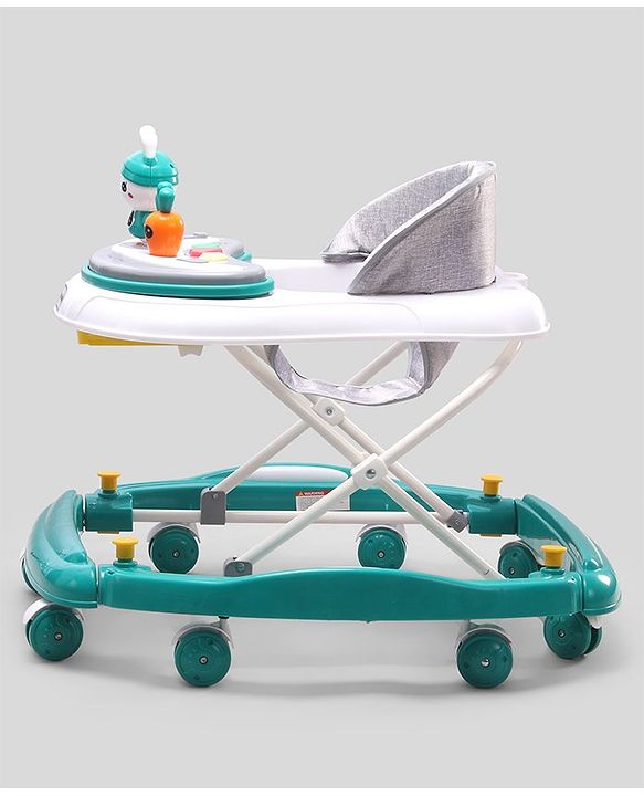 Babyhug Bunny 2 In 1 Walker Cum Rocker With 3 Adjustable Height & Musical Play Tray With Lights-Blue