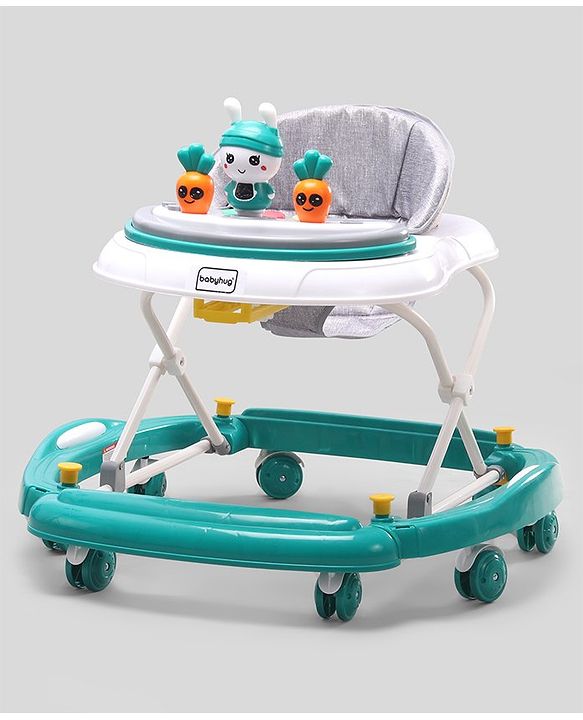 Babyhug Bunny 2 In 1 Walker Cum Rocker With 3 Adjustable Height & Musical Play Tray With Lights-Blue