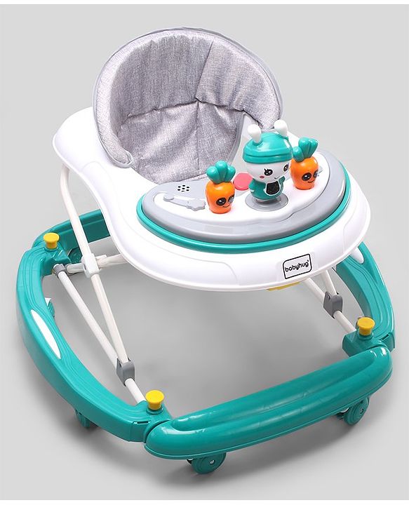 Babyhug Bunny 2 In 1 Walker Cum Rocker With 3 Adjustable Height & Musical Play Tray With Lights-Blue