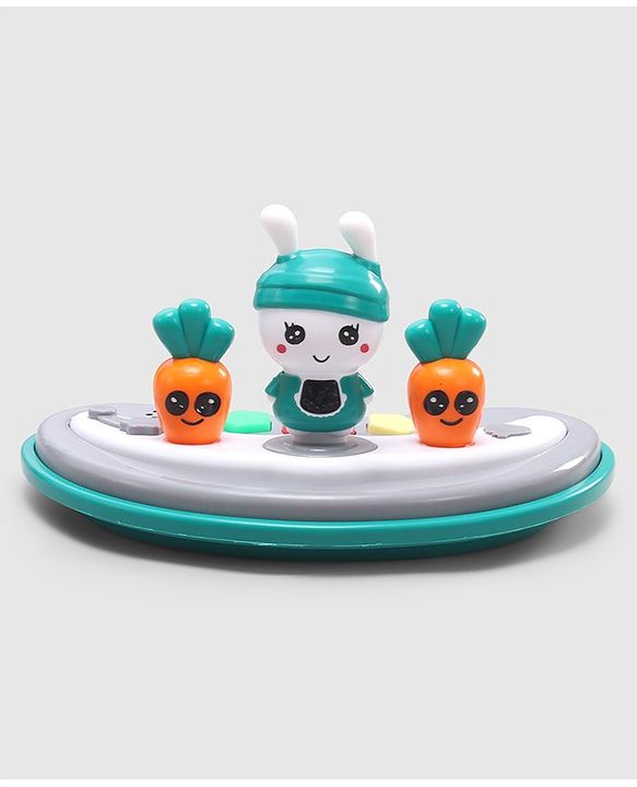 Babyhug Bunny 2 In 1 Walker Cum Rocker With 3 Adjustable Height & Musical Play Tray With Lights-Blue