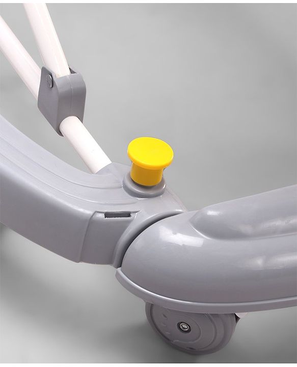 Babyhug Bunny 2 In 1 Walker Cum Rocker With 3 Adjustable Height & Musical Play Tray With Lights-Grey| Cushion Seat| Smooth Swivel Wheels| Foldable