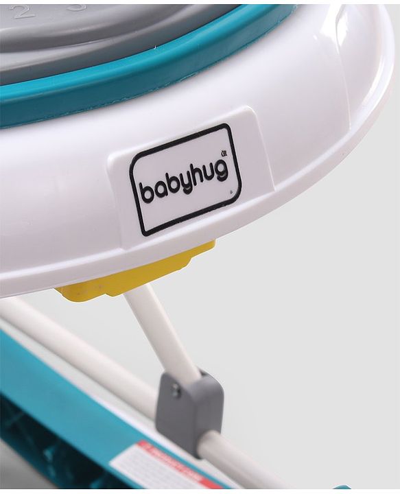 Babyhug Panda 2 In 1 Walker Cum Rocker With 3 Adjustable Height & Musical Play Tray With Lights-Grey| Smooth Swivel Wheels| BIS Certified| Comfortable Seat| Removable Toys