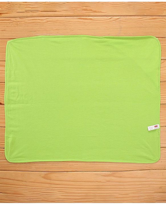 Babyhug Cotton Terry Knit Shark Print Towel with Hood L 76.2 x B 76.2 cm - Green