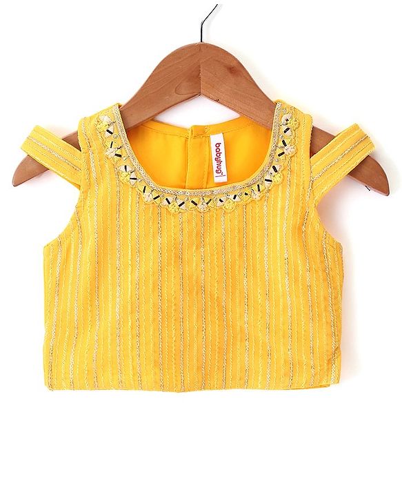 Babyhug Woven Sleeveless Sequin Embroidered Top & Pant Set with Dupatta- Yellow