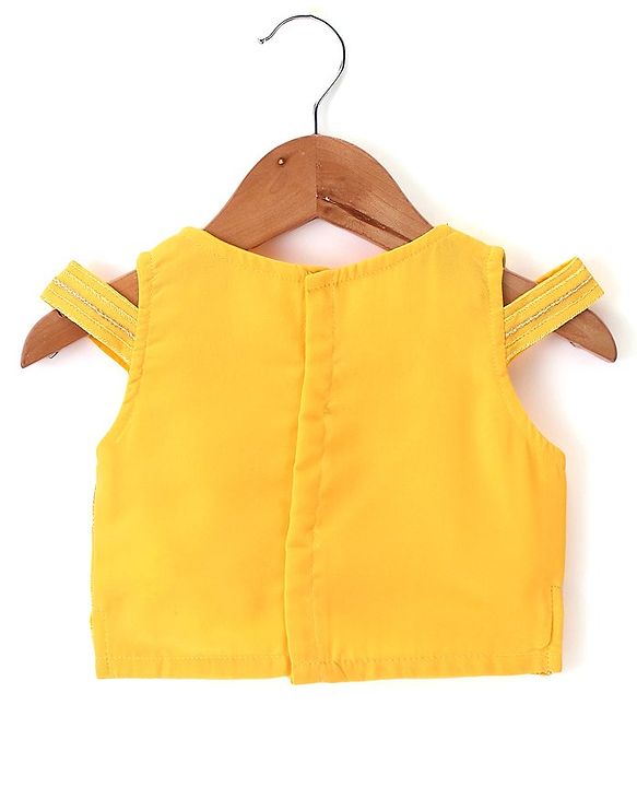 Babyhug Woven Sleeveless Sequin Embroidered Top & Pant Set with Dupatta- Yellow