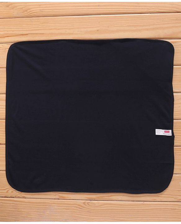 Babyhug Cotton Terry Knit Towel with Hood Bear Applique L 76.2 x B 76.2 cm - Navy Blue