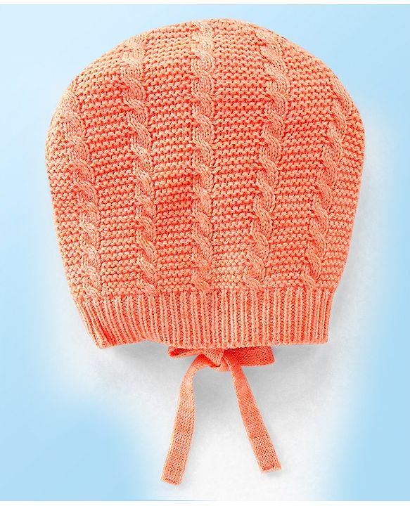 Babyhug Full Sleeves Sweater & Pajama Set with Knitted Design - Orange