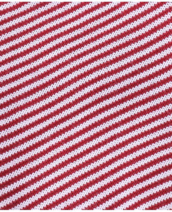 Babyhug Knitted Full Sleeves Baby Sweater Set with Stripes Design - Red