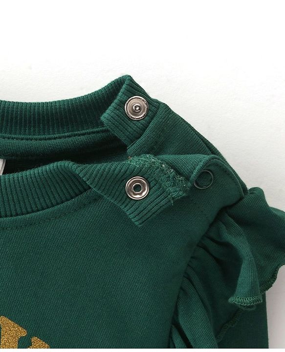 Babyhug Cotton Knit Full Sleeves Sweatshirt with Text Graphics Print - Green