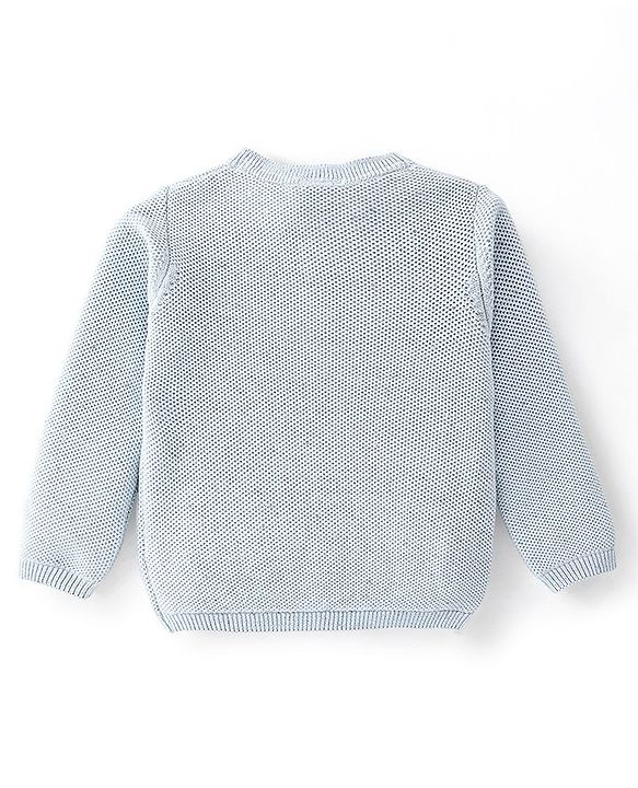 Babyhug Full Sleeves Front Open Sweaters - Blue