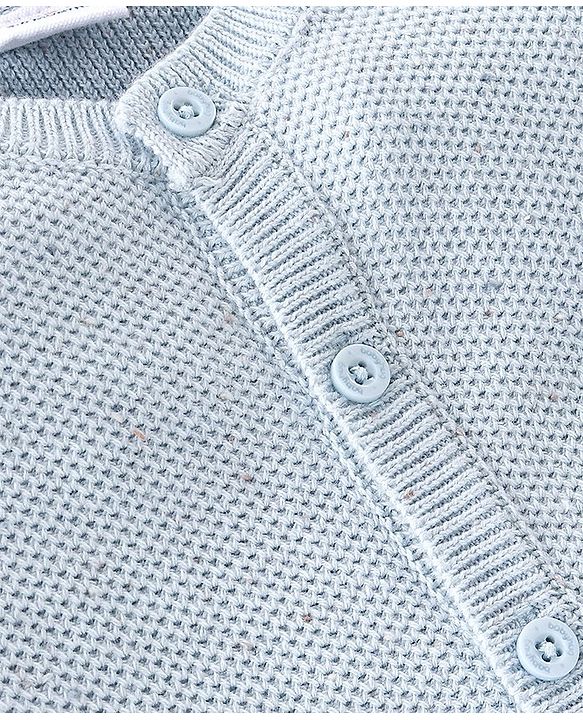 Babyhug Full Sleeves Front Open Sweaters - Blue
