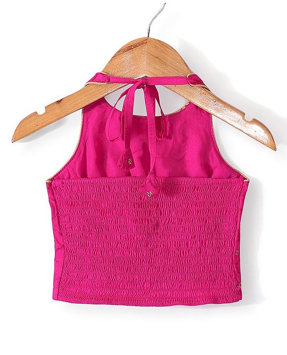 Babyhug Woven Sleeveless Choli & Lehenga Dupatta Gotta Patti & Sequine Detailing - Pink & Purple