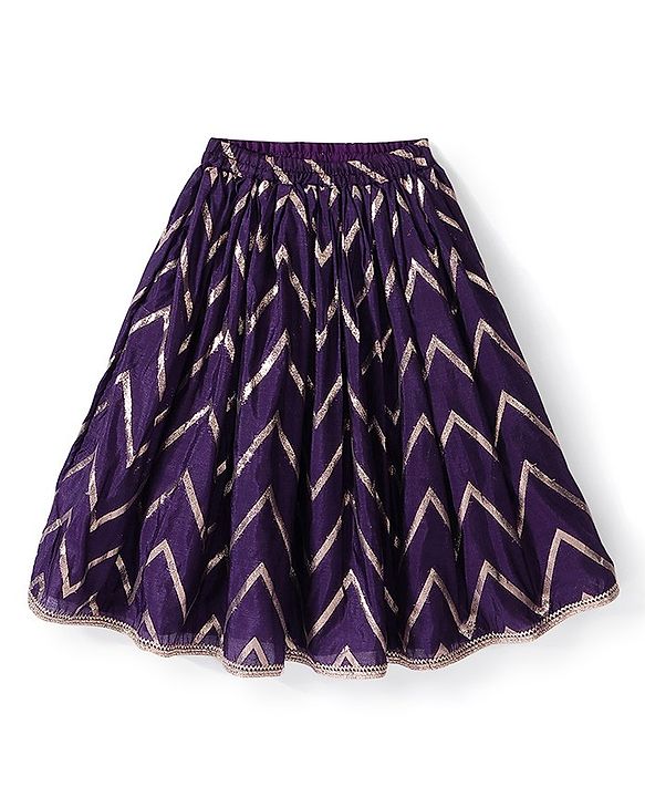 Babyhug Woven Sleeveless Choli & Lehenga Dupatta Gotta Patti & Sequine Detailing - Pink & Purple