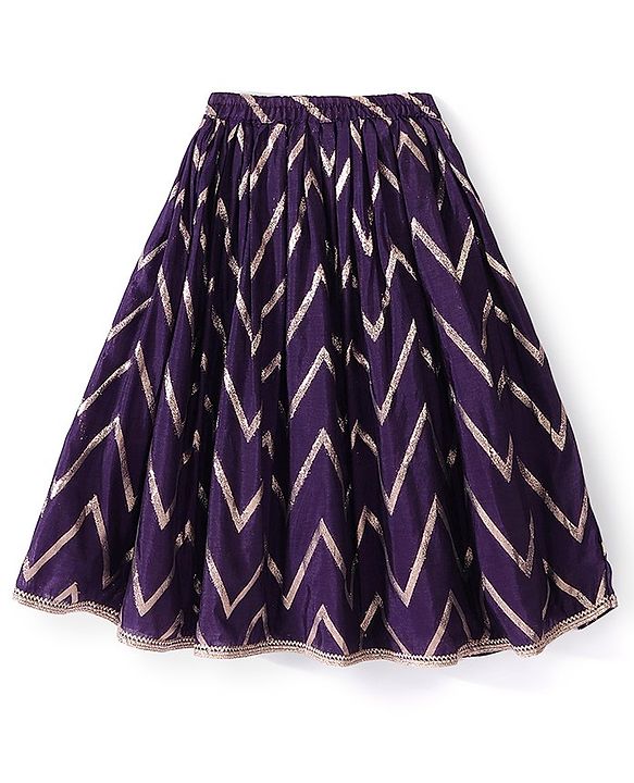 Babyhug Woven Sleeveless Choli & Lehenga Dupatta Gotta Patti & Sequine Detailing - Pink & Purple