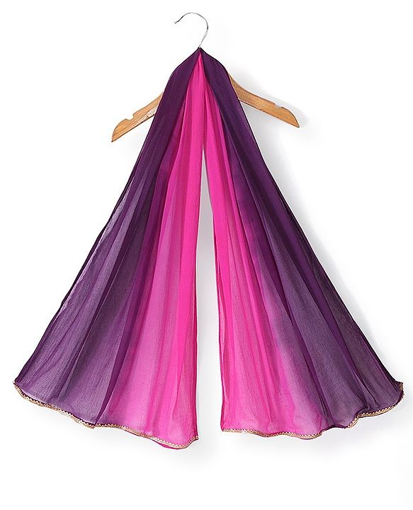 Babyhug Woven Sleeveless Choli & Lehenga Dupatta Gotta Patti & Sequine Detailing - Pink & Purple