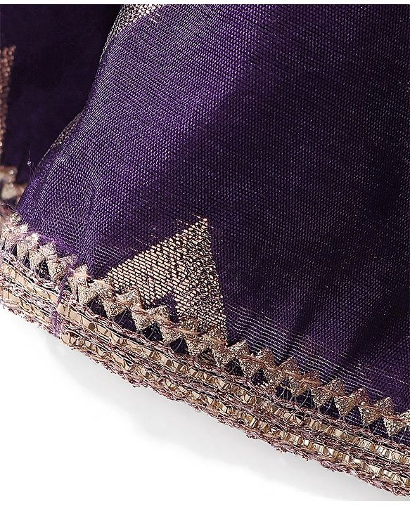 Babyhug Woven Sleeveless Choli & Lehenga Dupatta Gotta Patti & Sequine Detailing - Pink & Purple