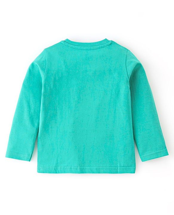 Babyhug 100% Cotton Full Sleeves T-Shirts with Bear Print & Striped Pack of 3 - Blue & Yellow
