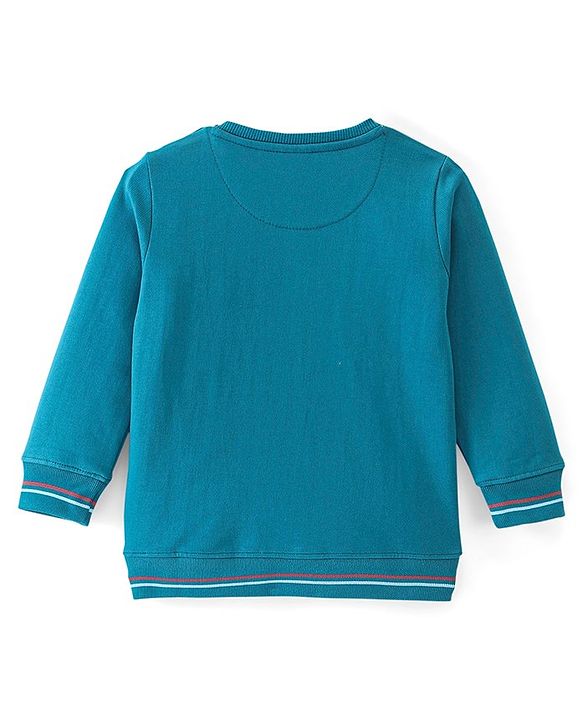 Babyhug 100% Cotton Knit Full Sleeves Sweatshirt With Text Graphics - Multicolor
