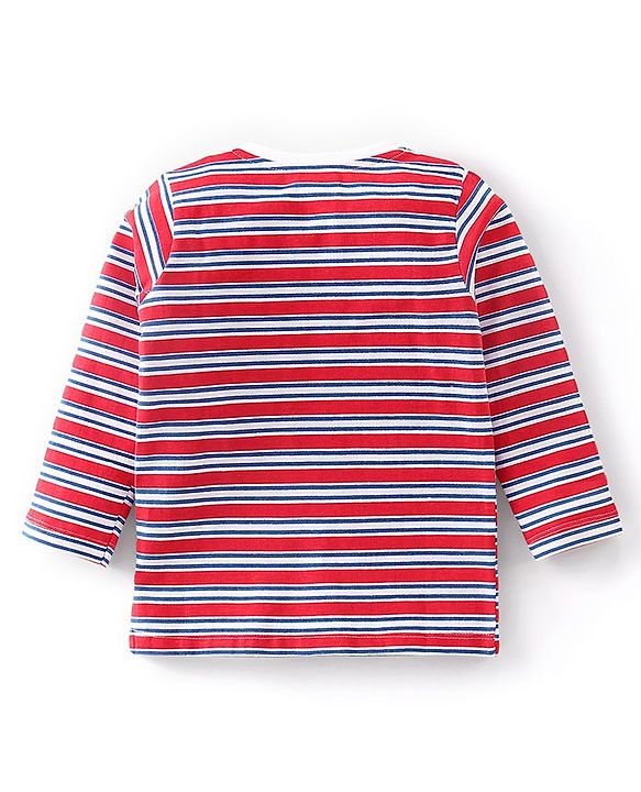 Babyhug Cotton Knit Full Sleeves Striped & Text Graphics T-Shirts Pack of 3 - Multicolour