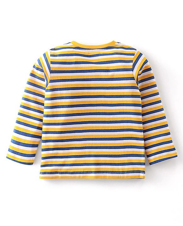 Babyhug Cotton Knit Full Sleeves Striped & Text Graphics T-Shirts Pack of 3 - Multicolour