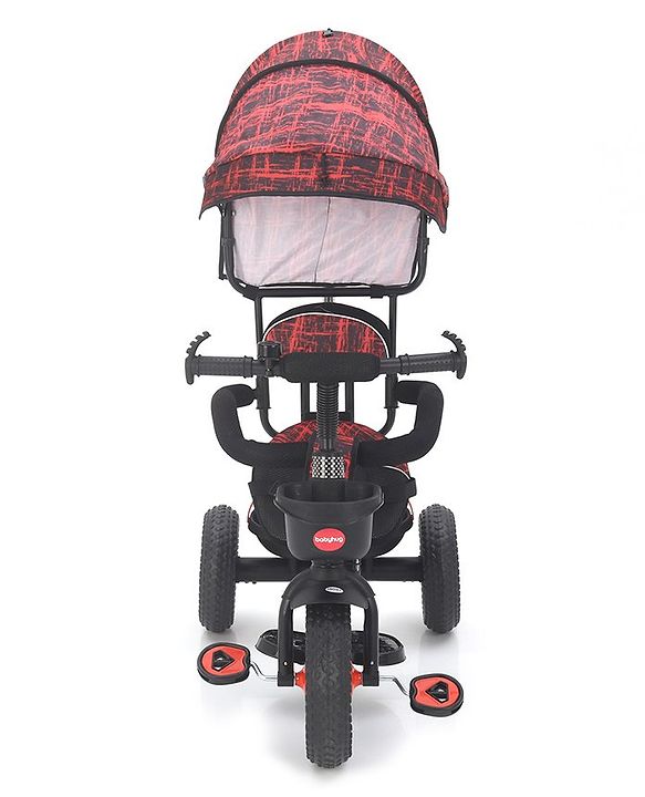 Babyhug Plug & Play Apache Tricycle with Parental Handle and Printed Canopy Military Theme - Green