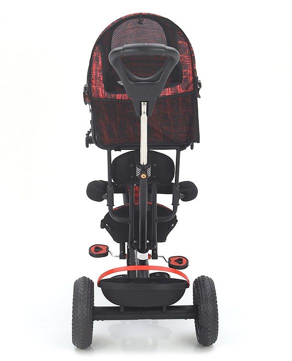 Babyhug Plug & Play Apache Tricycle with Parental Handle and Printed Canopy Military Theme - Green