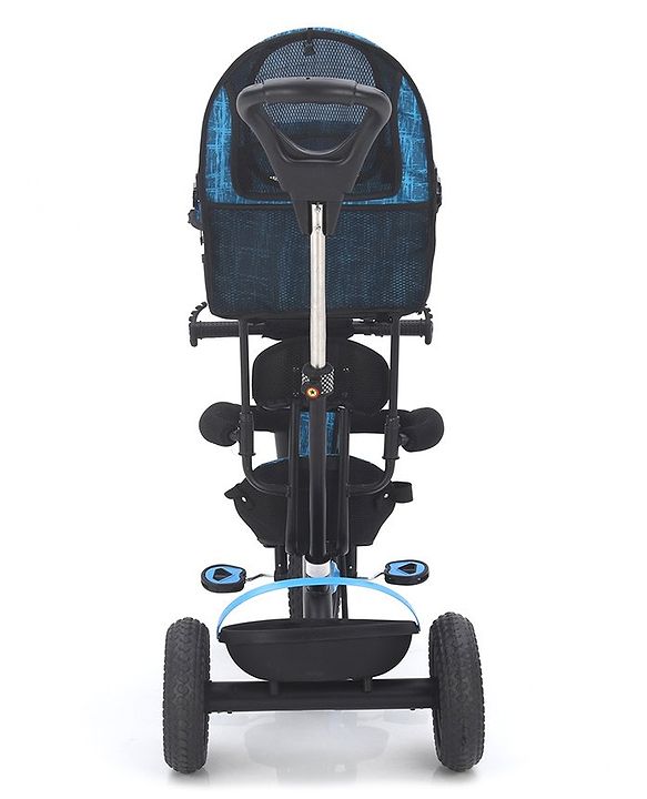 Babyhug Plug & Play Apache Tricycle with Parental Handle and Printed Canopy Military Theme - Green