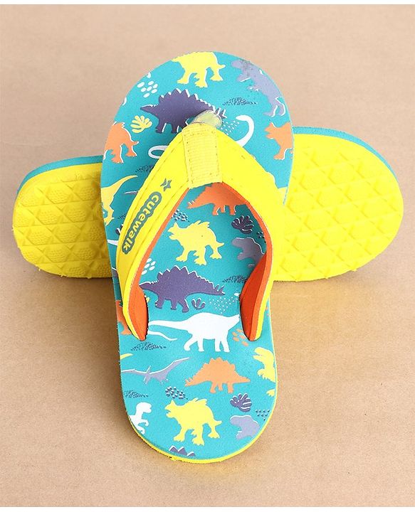 Cute Walk by Babyhug Slip On Flip Flops Dino Print - Blue