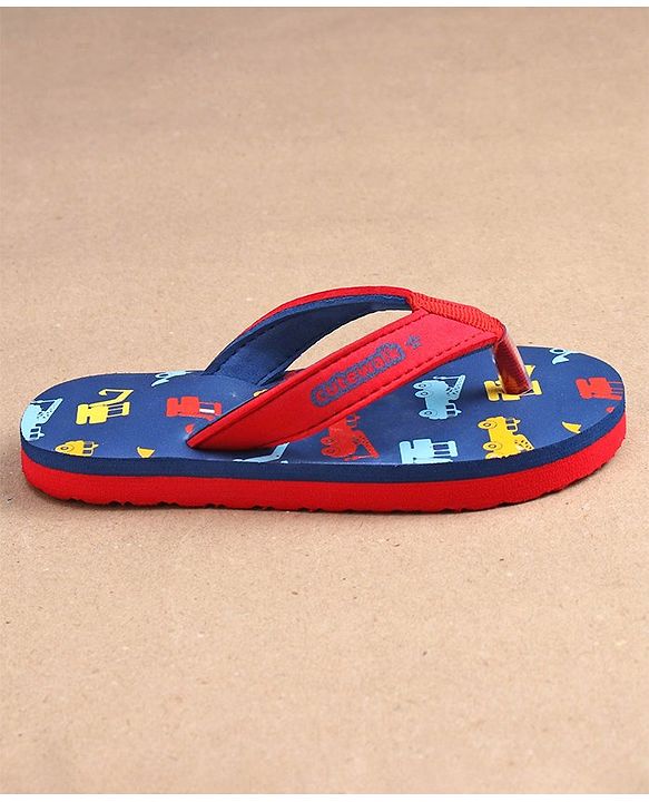 Cute Walk by Babyhug Slip On Flip Flops JCB Print - Blue