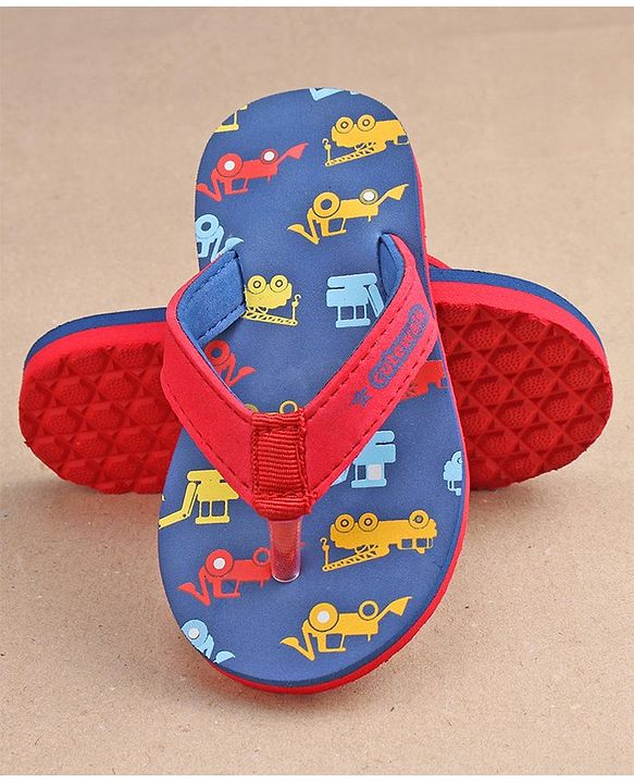 Cute Walk by Babyhug Slip On Flip Flops JCB Print - Blue