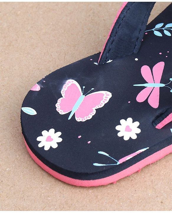 Cute Walk by Babyhug Slip On Flip Flops With Butterfly Print-  Blue
