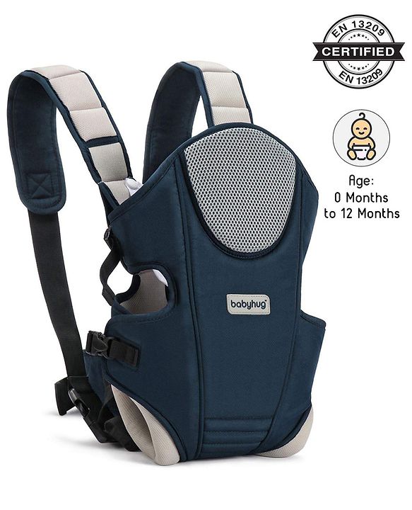 Babyhug  First Blossom 3-in-1 Baby Carrier: Ergonomic with breathable mesh, Padded straps, Cushioned leg openings, and versatile carrying positions for ultimate baby comfort and Parent convenience-Blue