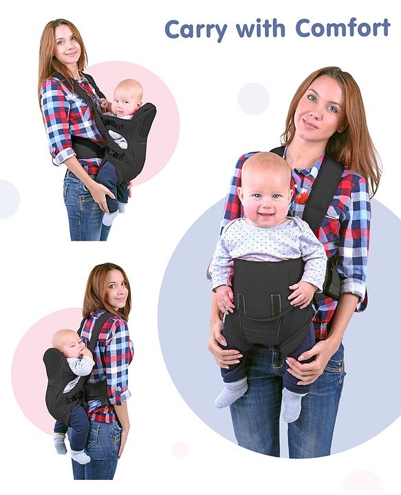 Babyhug  First Blossom 3-in-1 Baby Carrier: Ergonomic with breathable mesh, Padded straps, Cushioned leg openings, and versatile carrying positions for ultimate baby comfort and Parent convenience-Blue