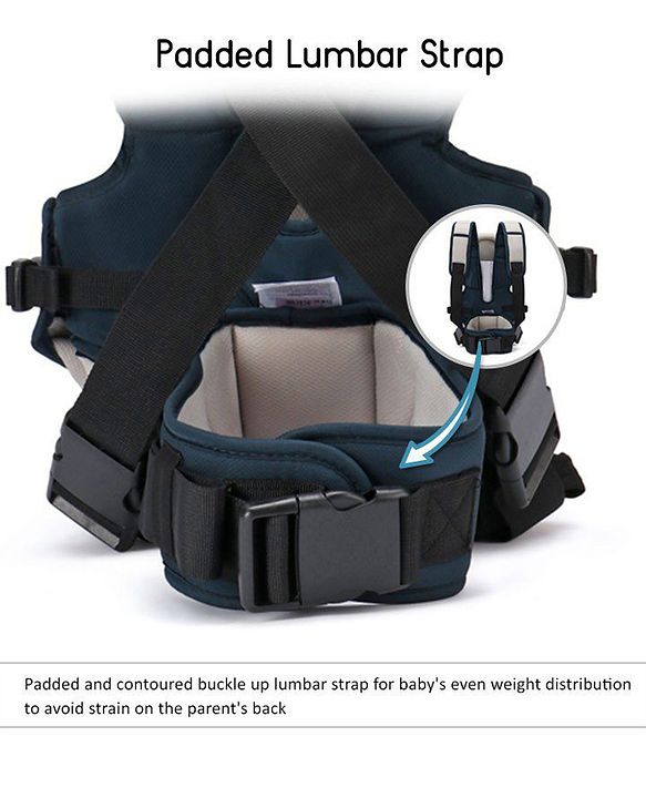 Babyhug  First Blossom 3-in-1 Baby Carrier: Ergonomic with breathable mesh, Padded straps, Cushioned leg openings, and versatile carrying positions for ultimate baby comfort and Parent convenience-Blue