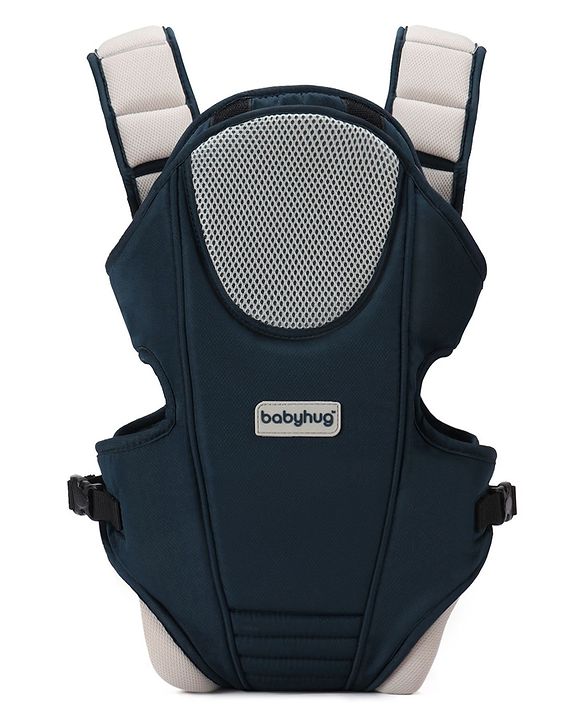 Babyhug  First Blossom 3-in-1 Baby Carrier: Ergonomic with breathable mesh, Padded straps, Cushioned leg openings, and versatile carrying positions for ultimate baby comfort and Parent convenience-Blue