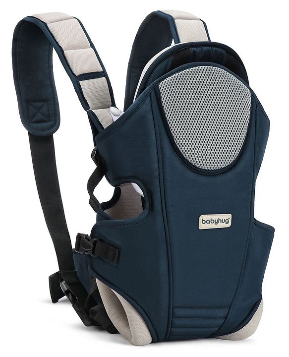 Babyhug  First Blossom 3-in-1 Baby Carrier: Ergonomic with breathable mesh, Padded straps, Cushioned leg openings, and versatile carrying positions for ultimate baby comfort and Parent convenience-Blue