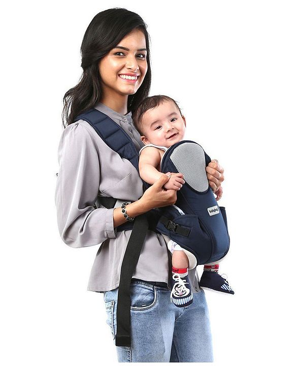 Babyhug  First Blossom 3-in-1 Baby Carrier: Ergonomic with breathable mesh, Padded straps, Cushioned leg openings, and versatile carrying positions for ultimate baby comfort and Parent convenience-Blue