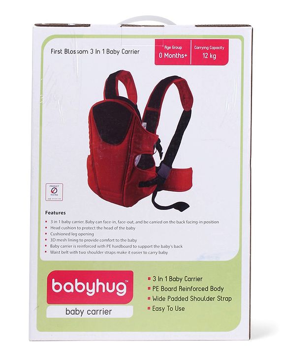 Babyhug  First Blossom 3-in-1 Baby Carrier: Ergonomic with breathable mesh, Padded straps, Cushioned leg openings, and versatile carrying positions for ultimate baby comfort and Parent convenience-Blue