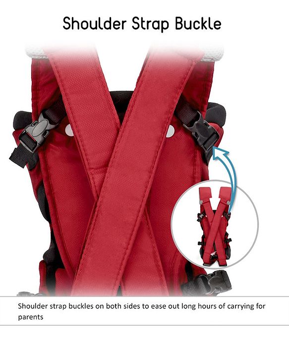 Babyhug  Embrace 2-in-1 Ergonomic Baby Carrier with Detachable Bib: Lightweight, Compact, Breathable, For newborns and toddlers, Offering front and inward carrying positions with padded straps for ultimate comfort and safety-Red