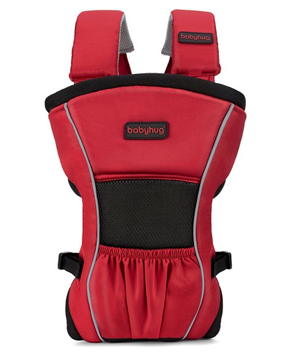 Babyhug  Embrace 2-in-1 Ergonomic Baby Carrier with Detachable Bib: Lightweight, Compact, Breathable, For newborns and toddlers, Offering front and inward carrying positions with padded straps for ultimate comfort and safety-Red